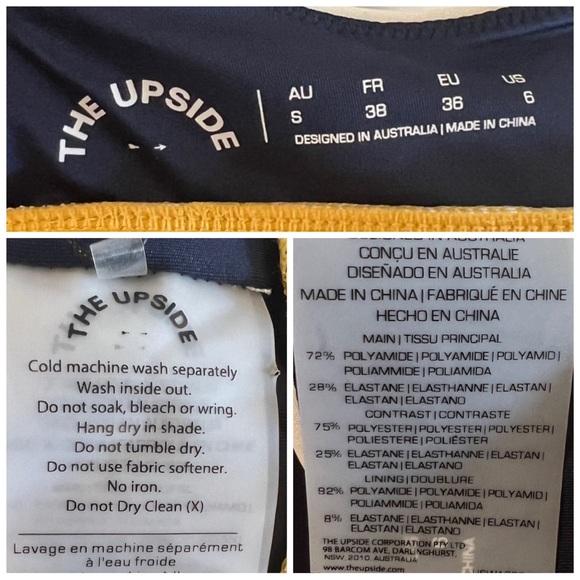 •THE UPSIDE• Aika Maria Cross Back Straps Sports Bra Blue Colorblock Size 6 - Picture 7 of 9